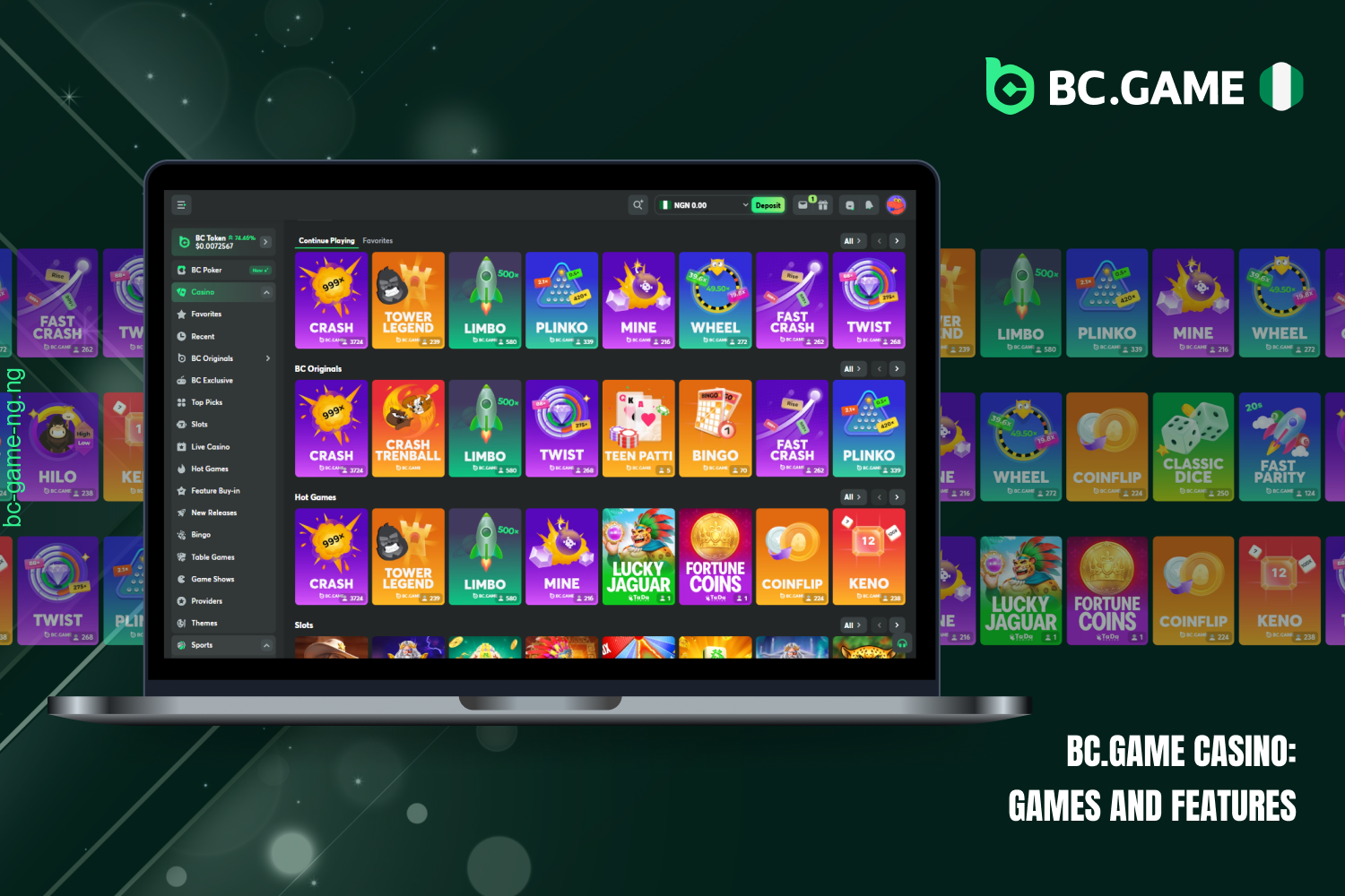 BC Game casino offers a dizzying array of slots, table games and sports betting options for cryptocurrency players