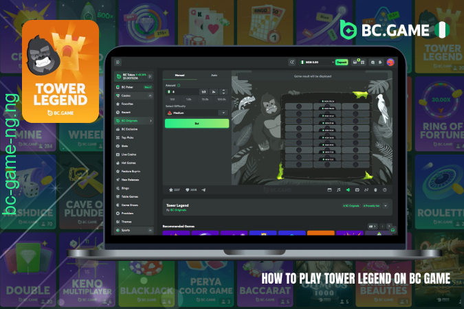 BC Game Tower Legend is an addictive crypto-game that is popular with players from Nigeria
