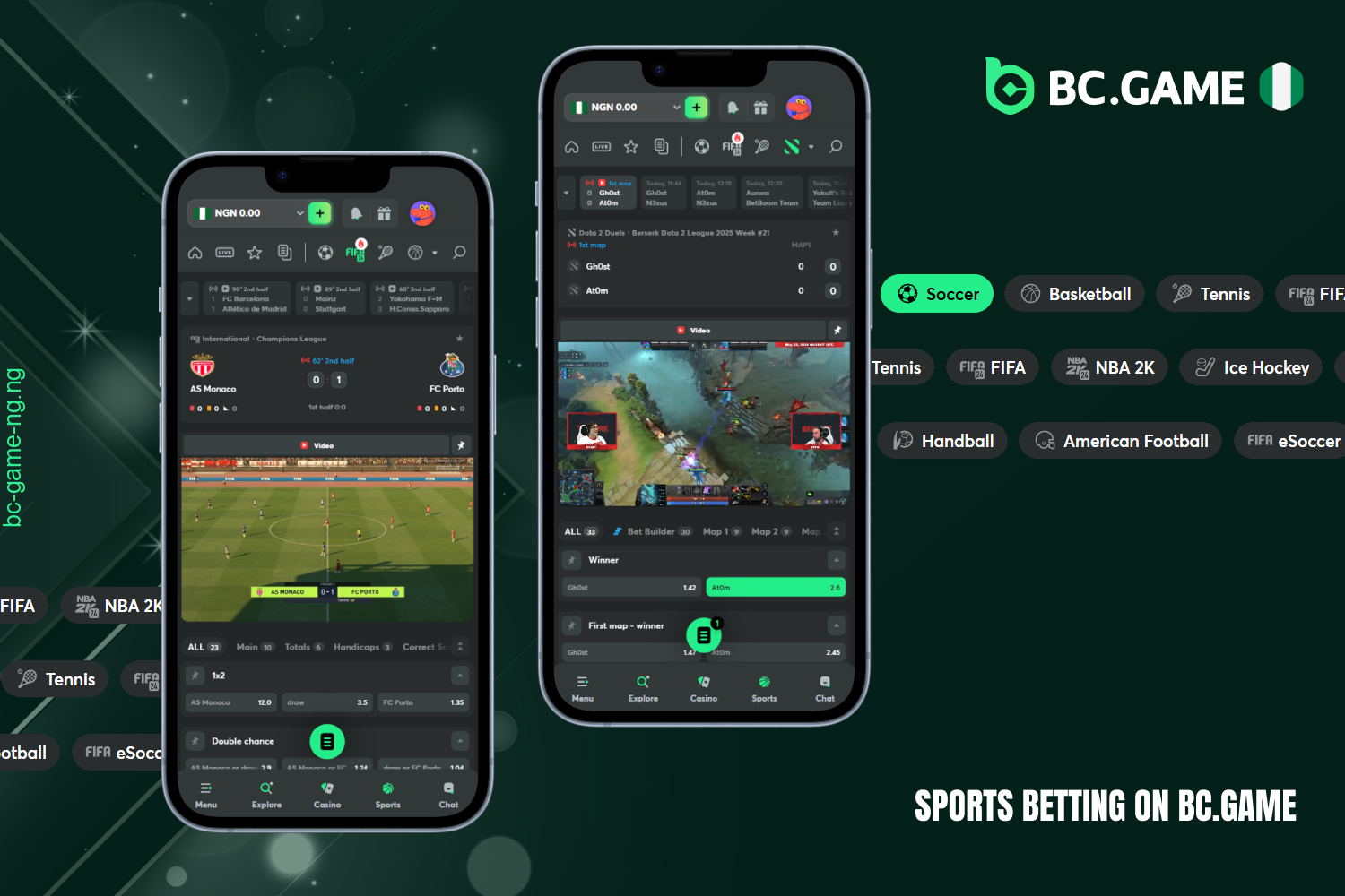 BC Game has a wide range of sports betting markets, high odds and a user-friendly interface
